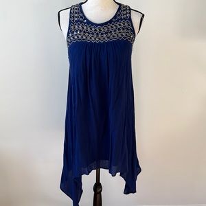 Adorable Blue Dress with Silver Metal Details